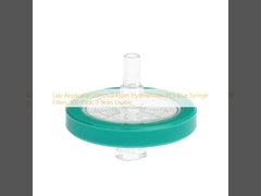 Laboratorium toepasbaar 25 mm 0,45 μm Hydrofobische PES blauwe spuitfilters, 100-verpakking, 3 jaar bruikbaar